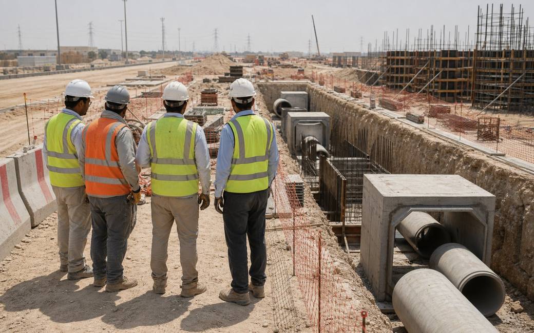 Representative TICC team reviewing infrastructure partner works in Saudi Arabia