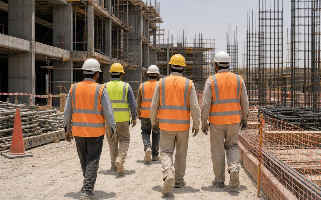 Representative TICC team reviewing national development construction works in Saudi Arabia